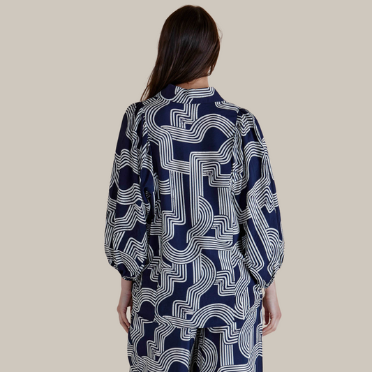 Rosalind Shirt | Navy Geo
