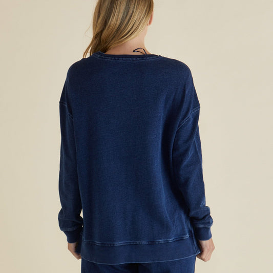 Betty Basics Easy Crew Sweater in Indigo Wash available at Bear & Moo