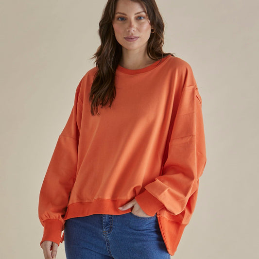 Betty Basics Mykie Jumper in Orange available at Bear & Moo