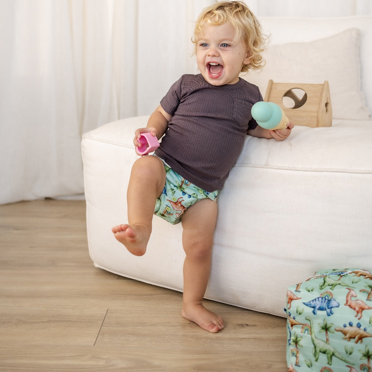 Bear & Moo Reusable Nappies | Reusable One Size Fits Most Nappy | Jurassic print