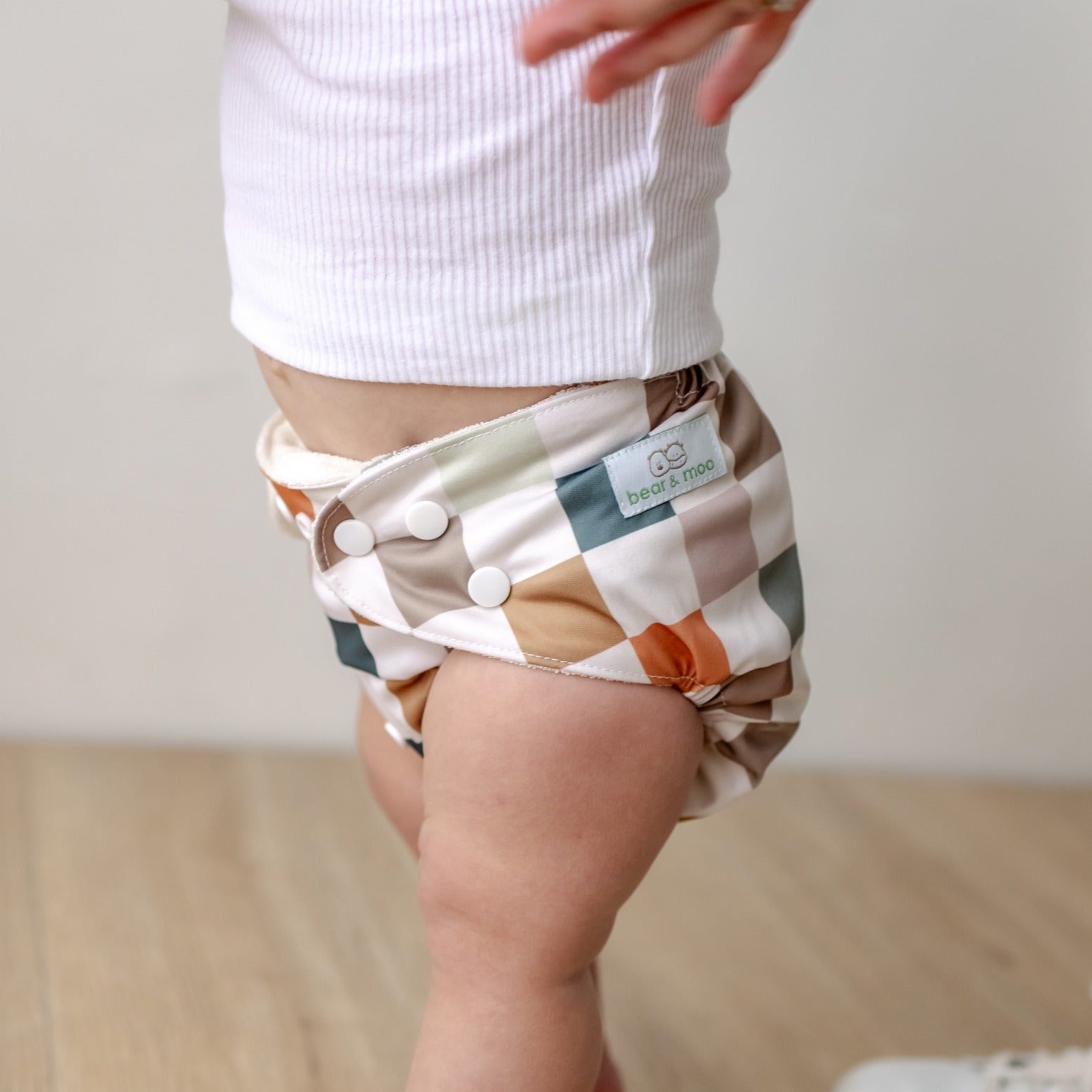 Bear & Moo Reusable Cloth Nappy | One Size Fits Most | Patchwork