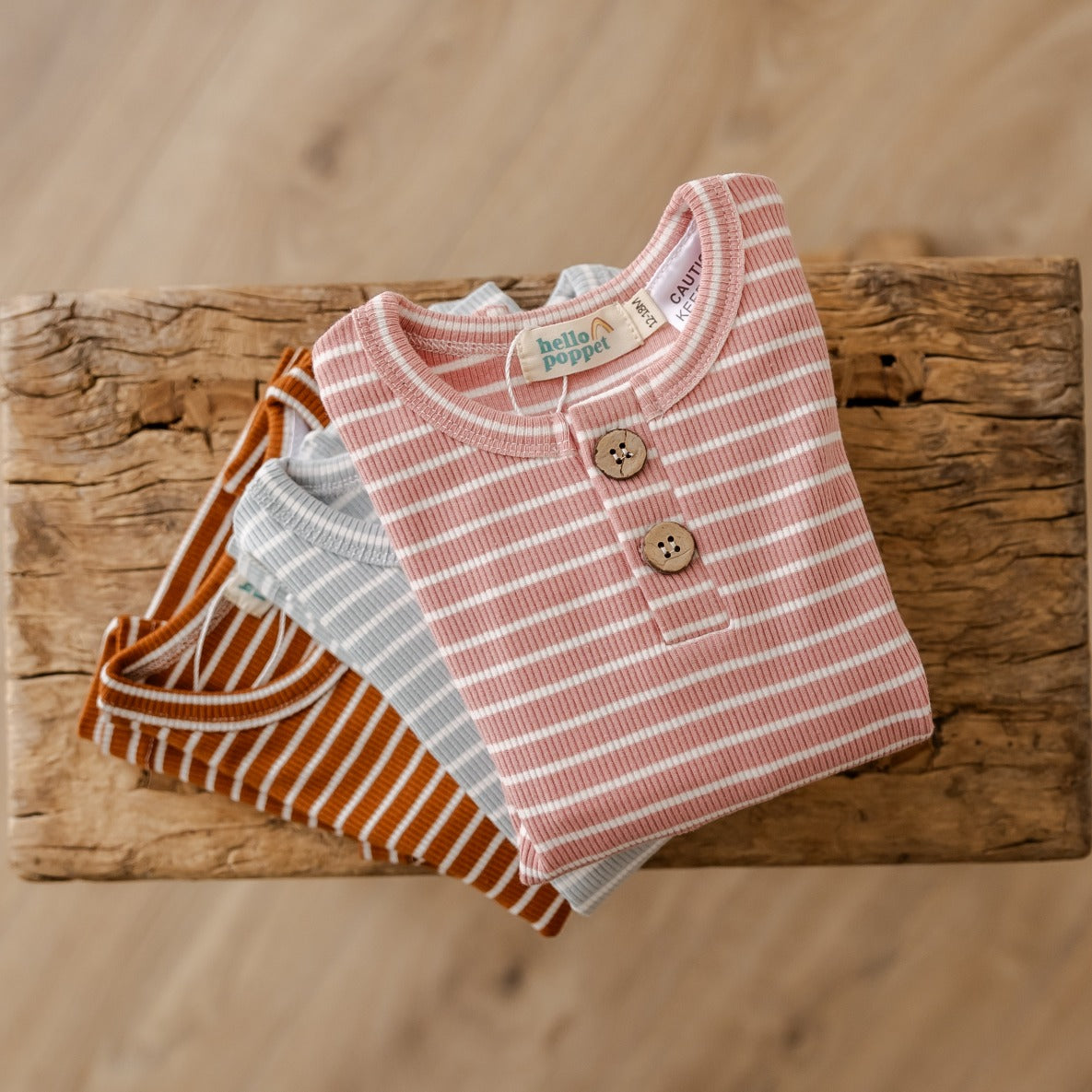 Hello Poppet Ribbed Pyjamas available at Bear & Moo