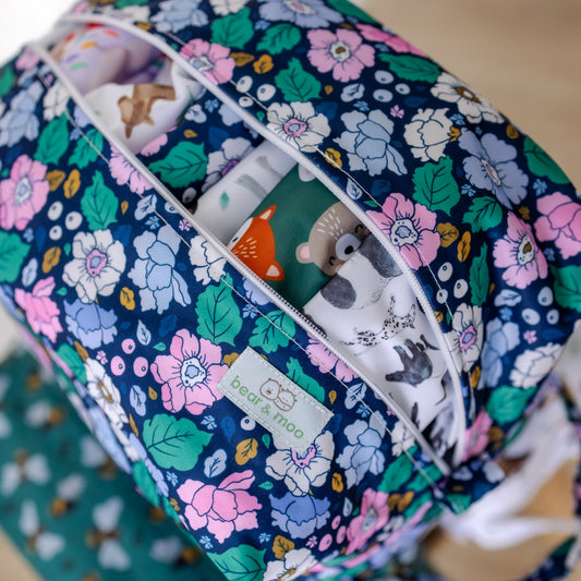 Bear & Moo Nappy Pod | Retro Vintage Blooms