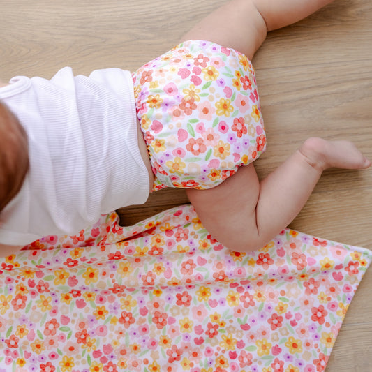 Summertime Floral Cloth Nappy | Large