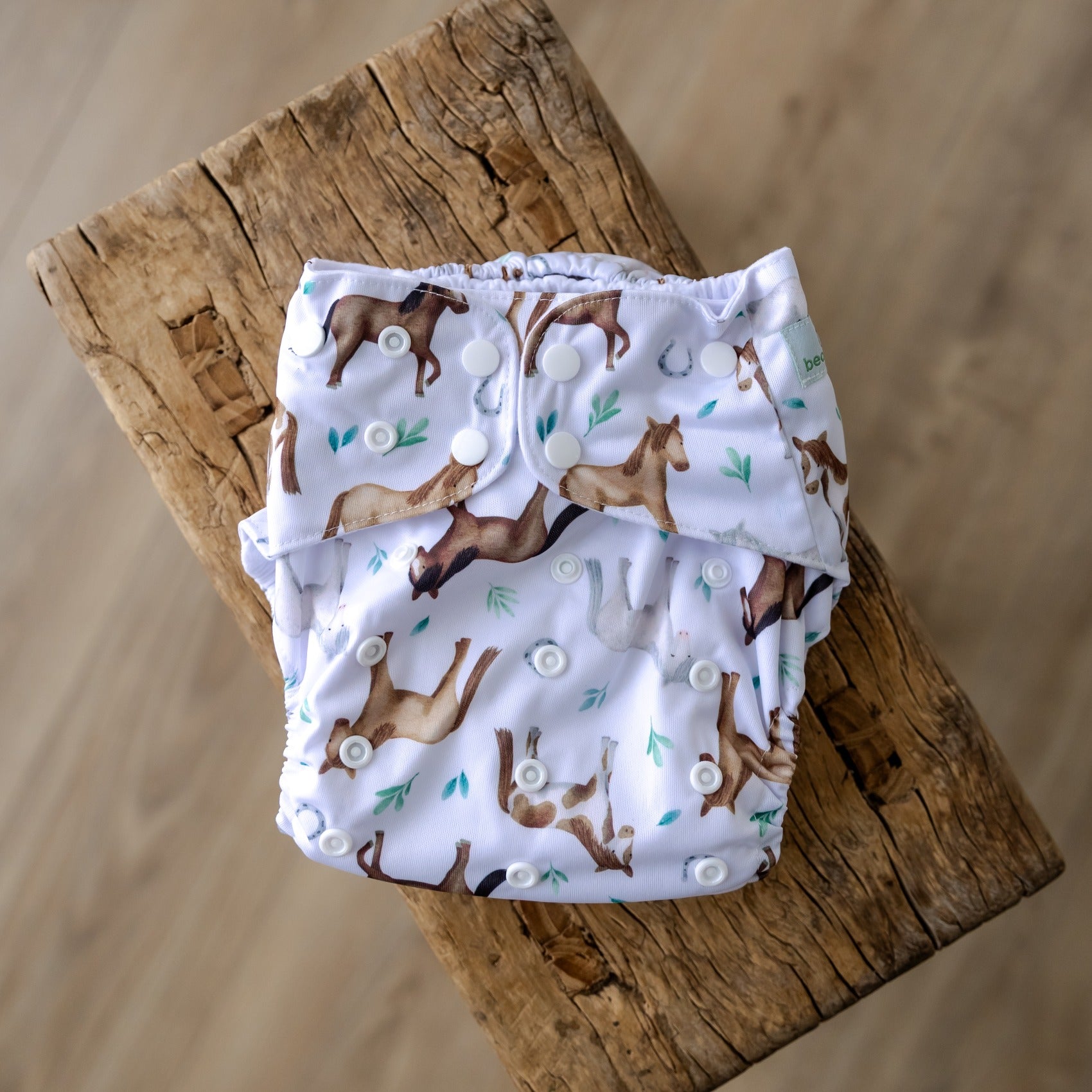 Bear & Moo Horses Cloth Nappy | Large