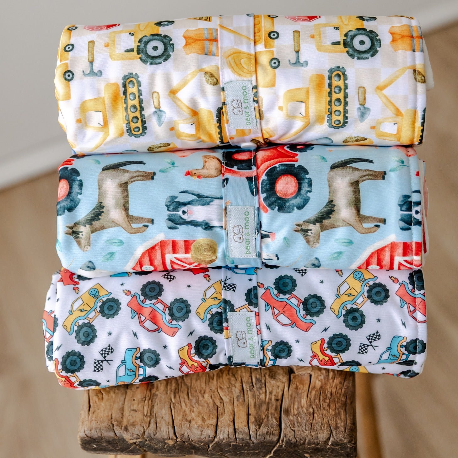 Bear & Moo Reusable Change Mat | Demolition Derby print