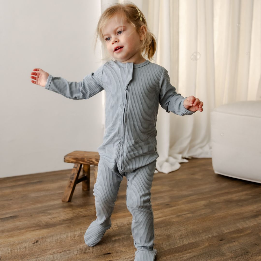 Hello Poppet Original Ribbed All in One | Longsleeve available at Bear & Moo