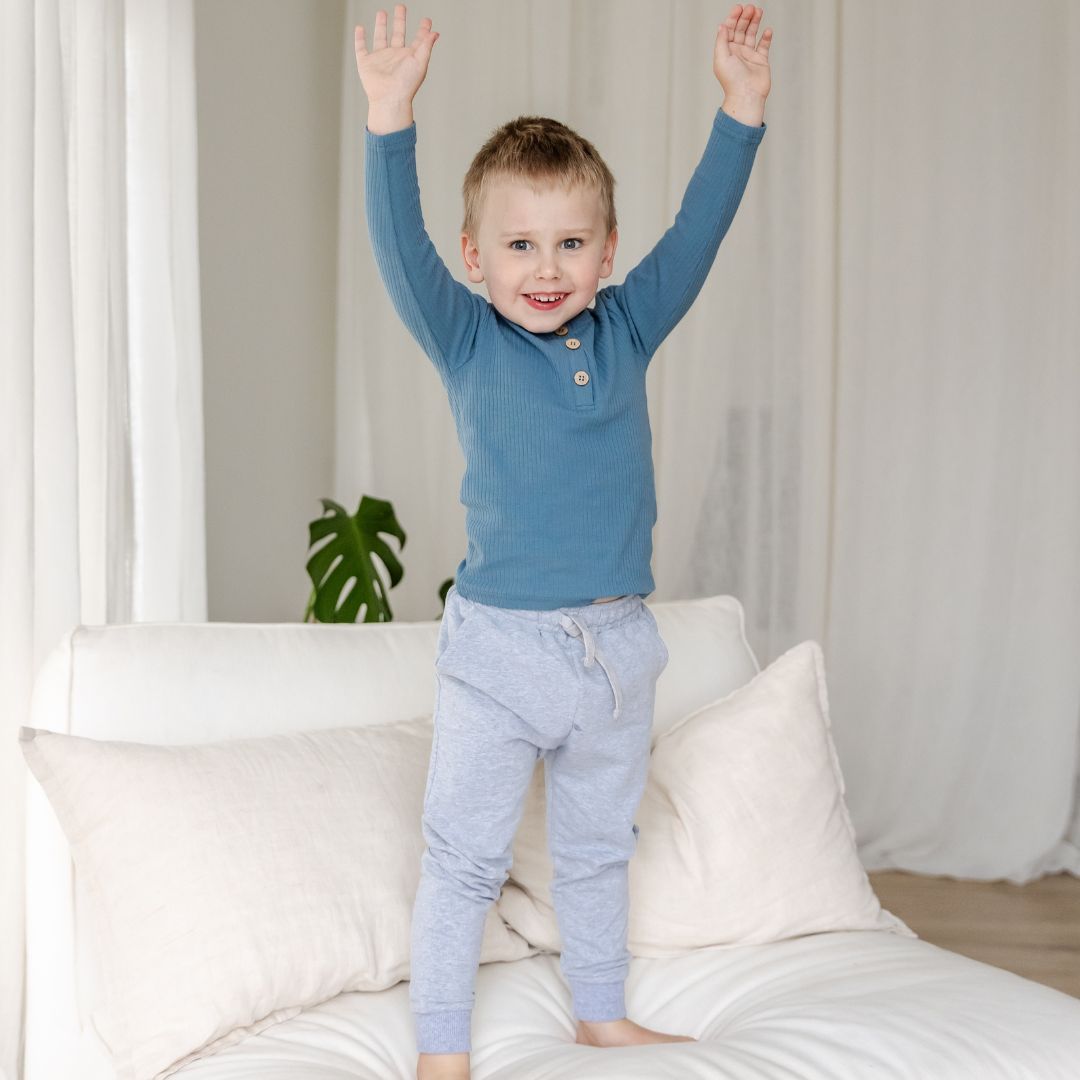 Hello Poppet Henley Ribbed Top available at Bear & Moo