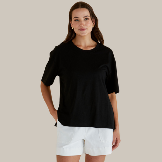 Betty Basics Relax Boxy Tee | Black available at Bear & Moo