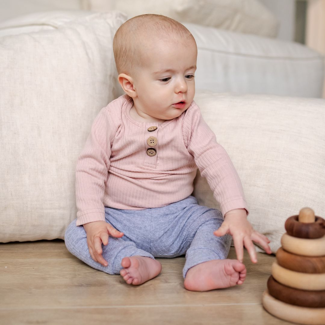 Hello Poppet Henley Ribbed Top available at Bear & Moo