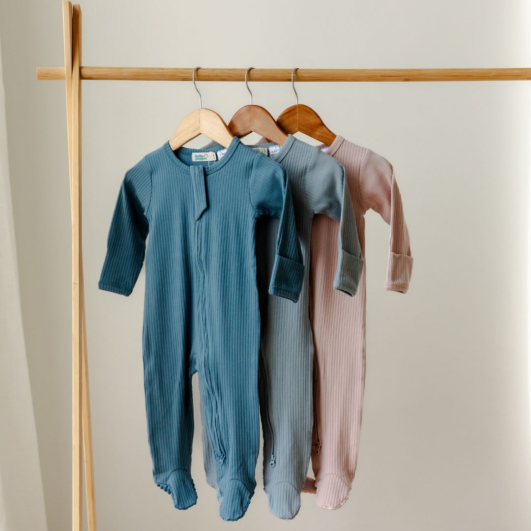 Hello Poppet Original Ribbed All in One | Longsleeve available at Bear & Moo