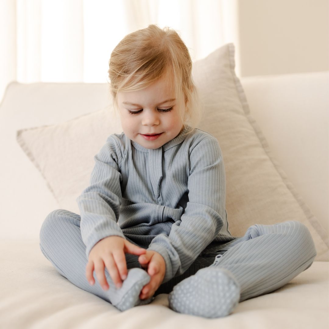 Hello Poppet Original Ribbed All in One | Longsleeve available at Bear & Moo