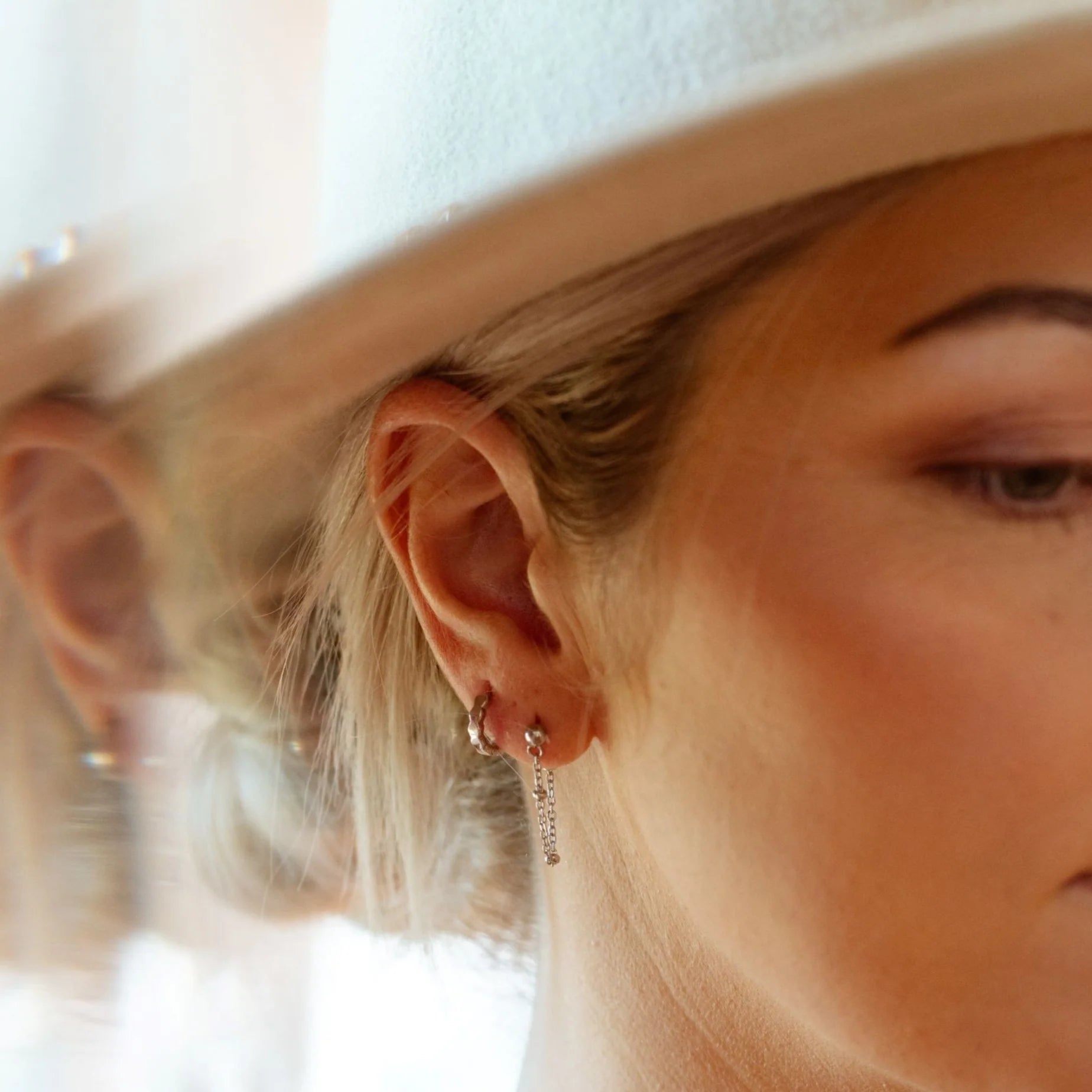 Katyb Jewellery Mini Hex Hoop Earrings available at Bear & Moo