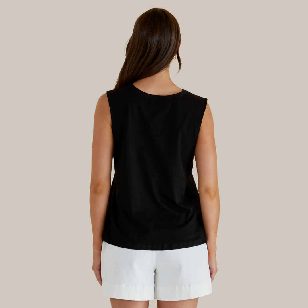 Betty Basics Jordyn Tank in Black available at Bear & Moo
