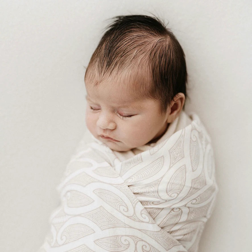 BO & KO Baby Te Pātiki Pēpi Wrap | Mocha available at Bear & Moo