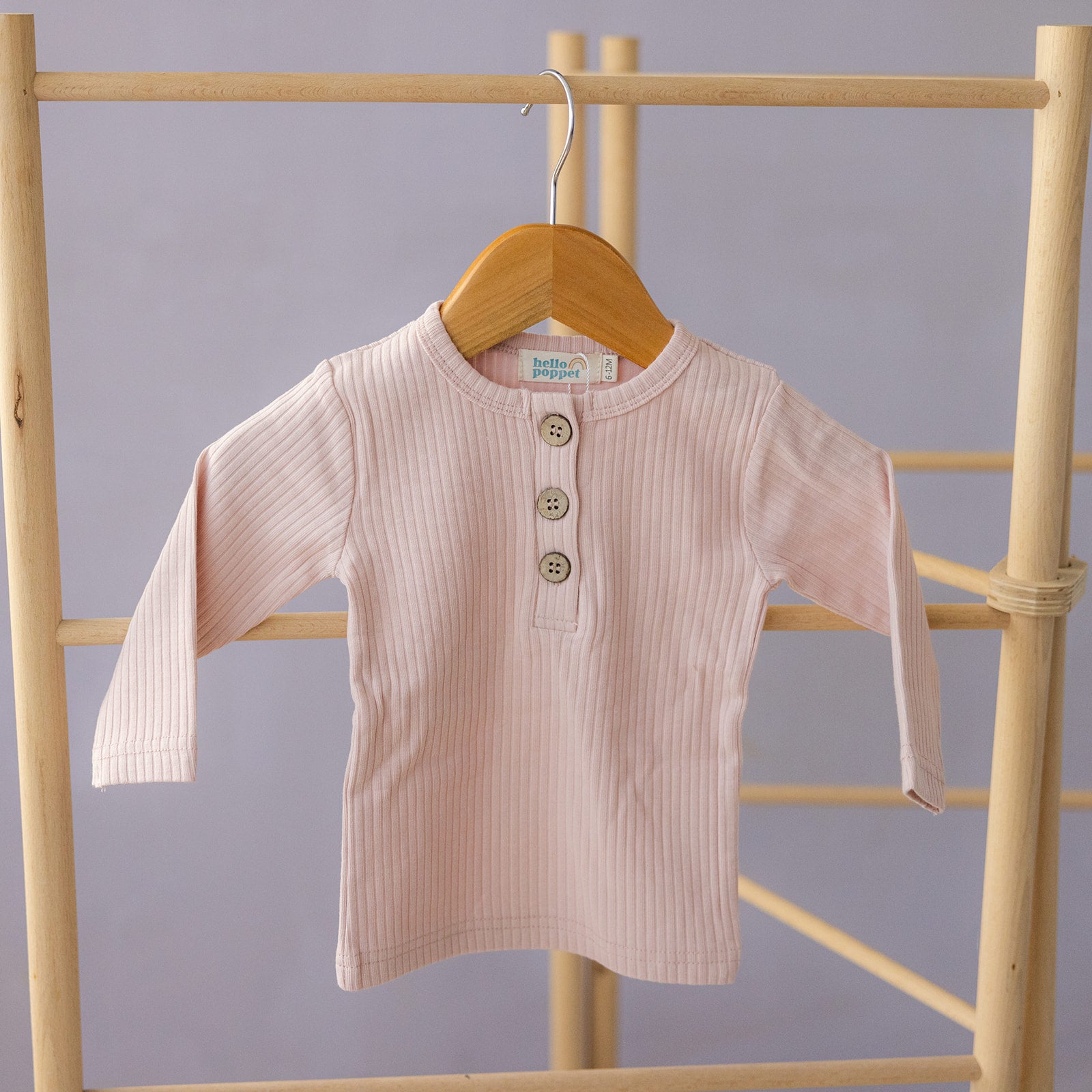 Hello Poppet Henley Ribbed Top available at Bear & Moo