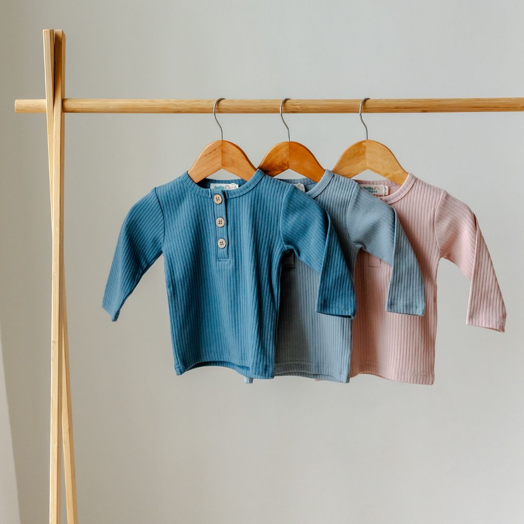 Hello Poppet Henley Ribbed Top available at Bear & Moo