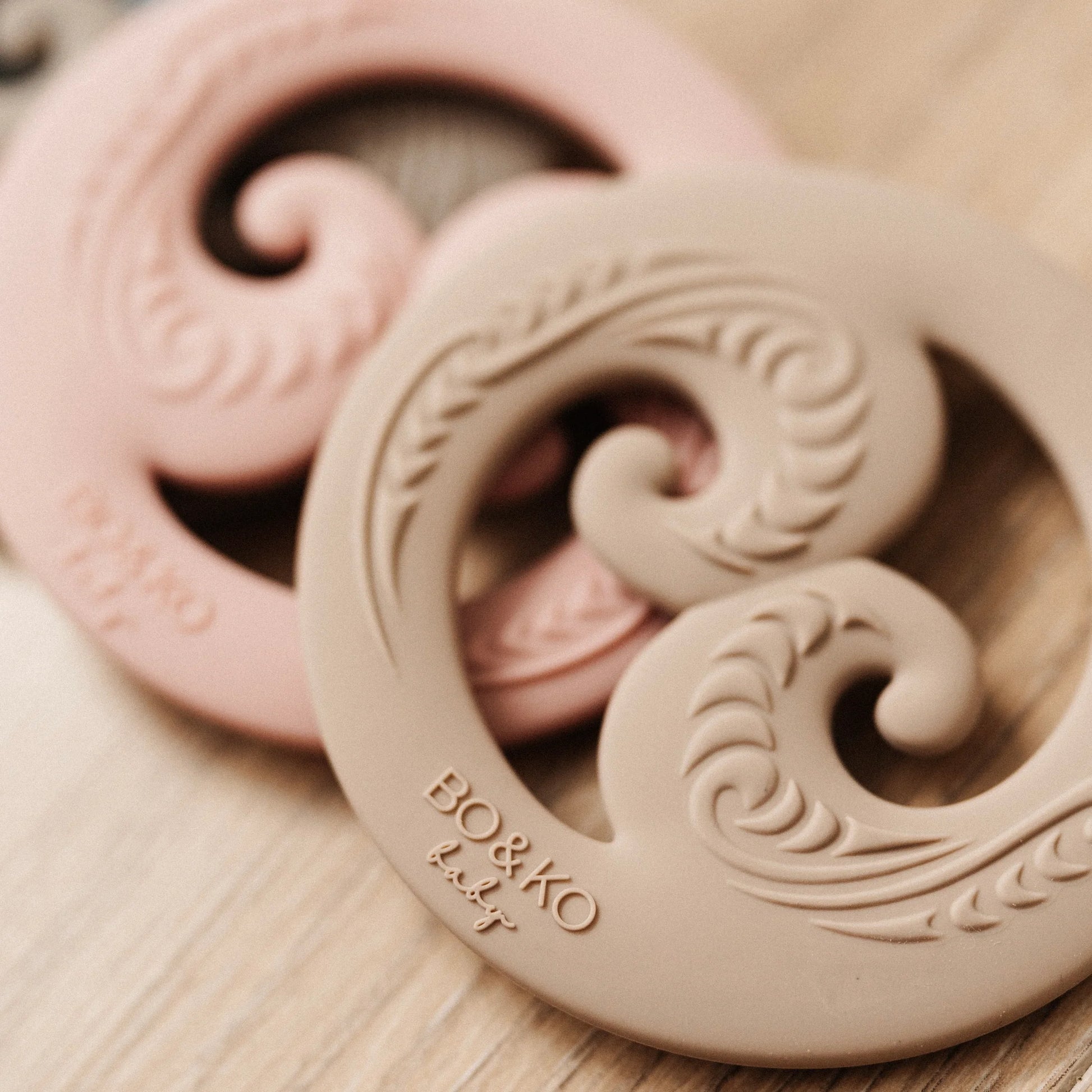 BO & KO Baby Koru Teether in Posey available at Bear & Moo