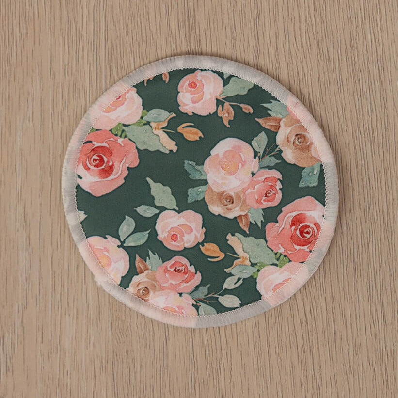 Bear & Moo Reusable Breast Pads in Autumn Rose Floral print