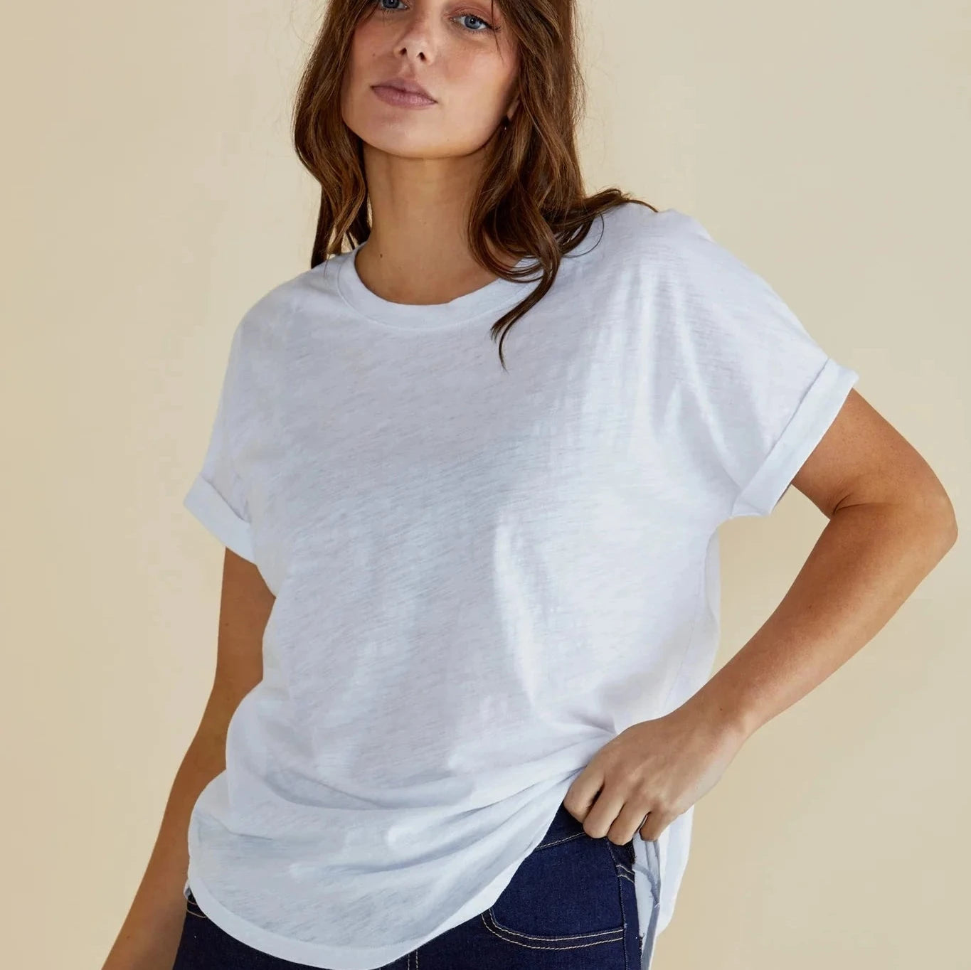 Betty Basics Hailey Short Sleeve Tee | White available at Bear & Moo