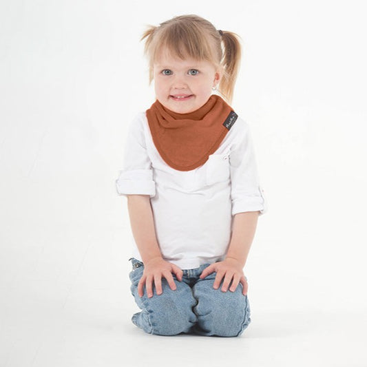 Mum2Mum Bandana Bib in Rust available at Bear & Moo