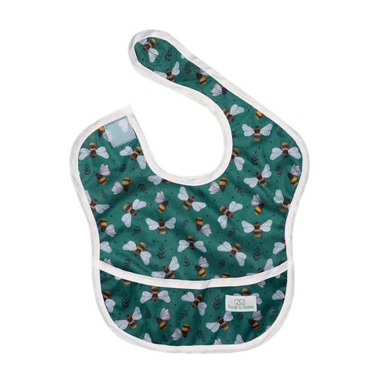 Bear & Moo Classic Bib | Bees & Leaves