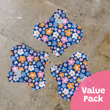 Reusable Sanitary Pad Bundle | 3 Pack Medium