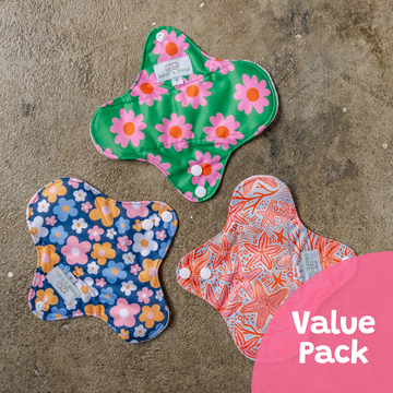 Reusable Sanitary Pad Bundle | 3 Pack Small