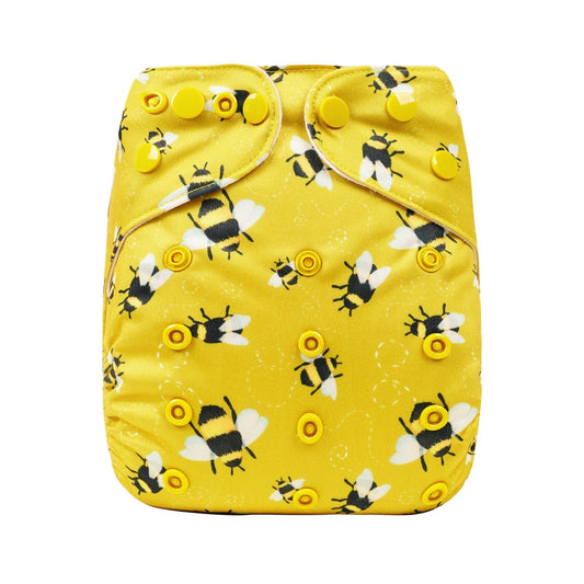 Bear & Moo Reusable Cloth Nappy | One Size Fits Most Nappy | Busy Bees print