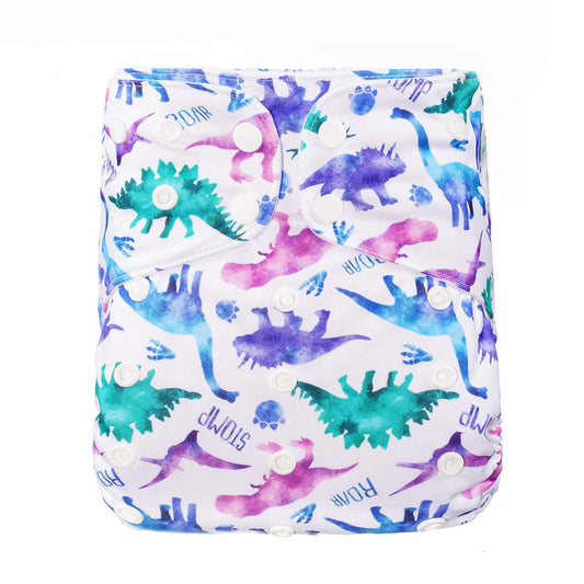 Bear & Moo Reusable Cloth Nappy in Dino Stomp print