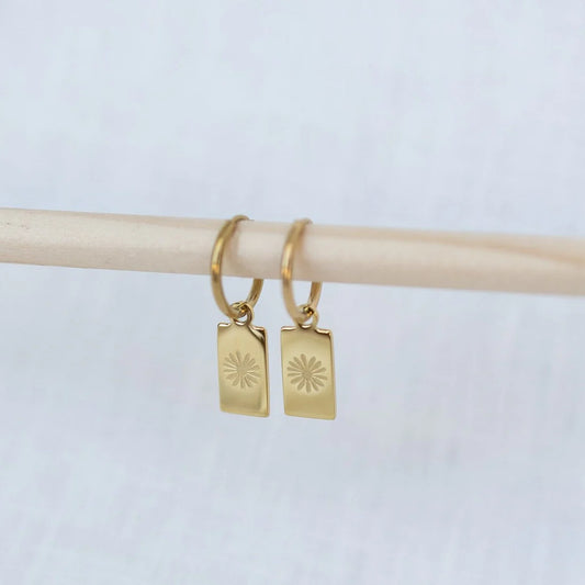 Katyb Jewellery - Daisy Hoop earrings in gold & silver available at Bear & Moo