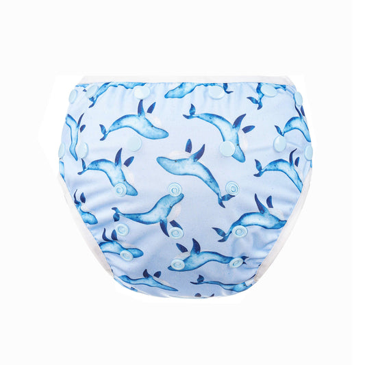 Bear & Moo Reusable Swim Nappy in Fin print