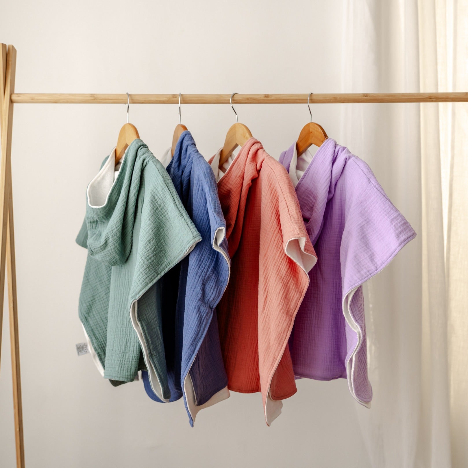 Hello Poppet Poncho | Organic Cotton Hooded Towel available at Bear & Moo