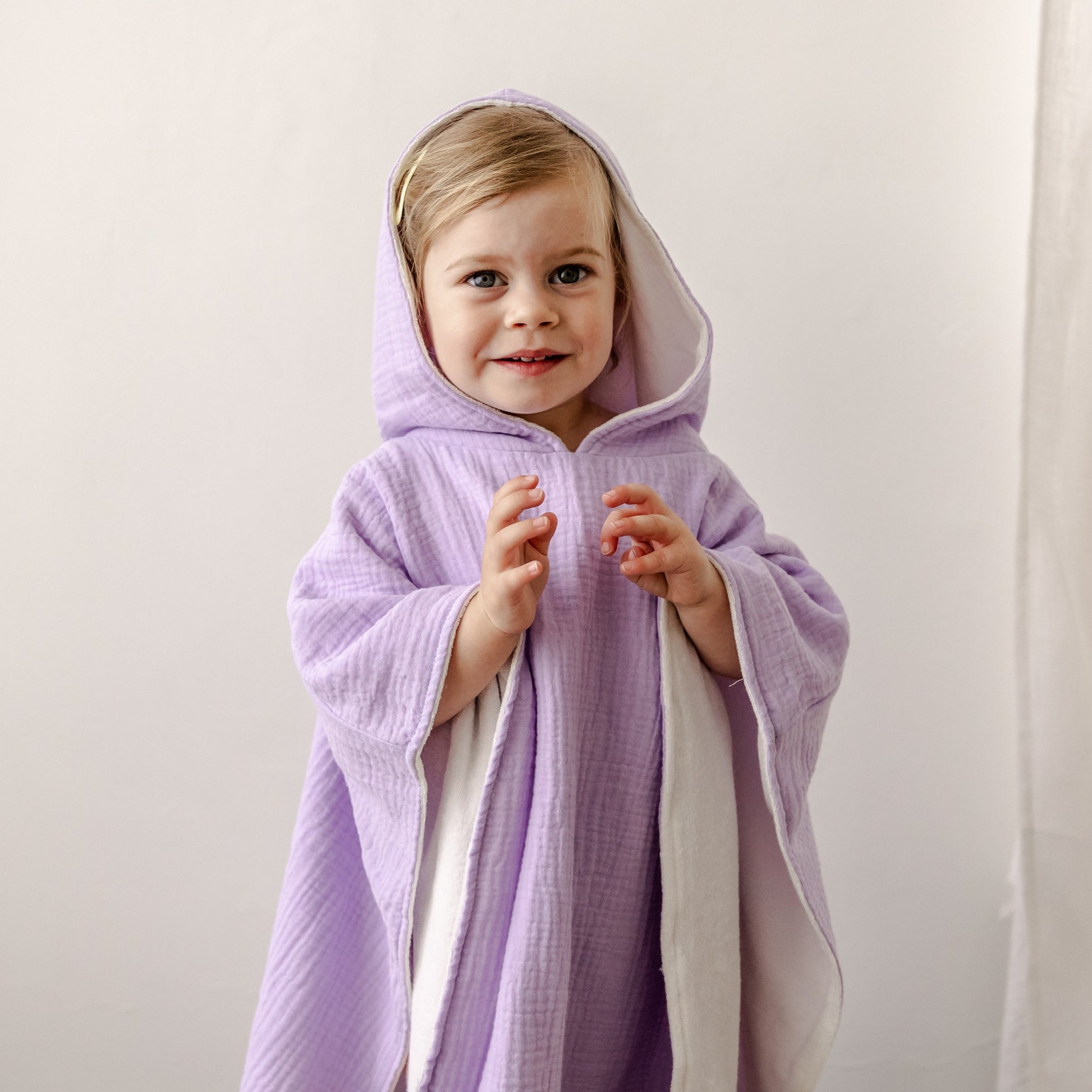 Hello Poppet Poncho | Organic Cotton Hooded Towel available at Bear & Moo