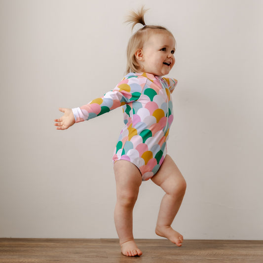 Bear & Moo Swimsuits | Harper in Mermaid Scales | available at Bear & Moo