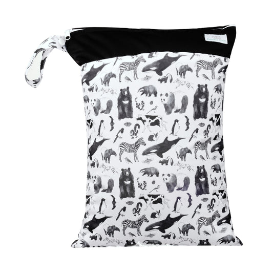 Bear & Moo Large Wet Bag | Monochrome Animals