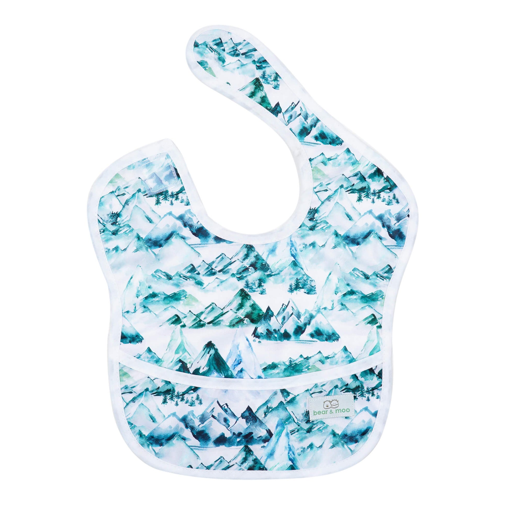 Bear & Moo Classic Bib in Moody Mountains print