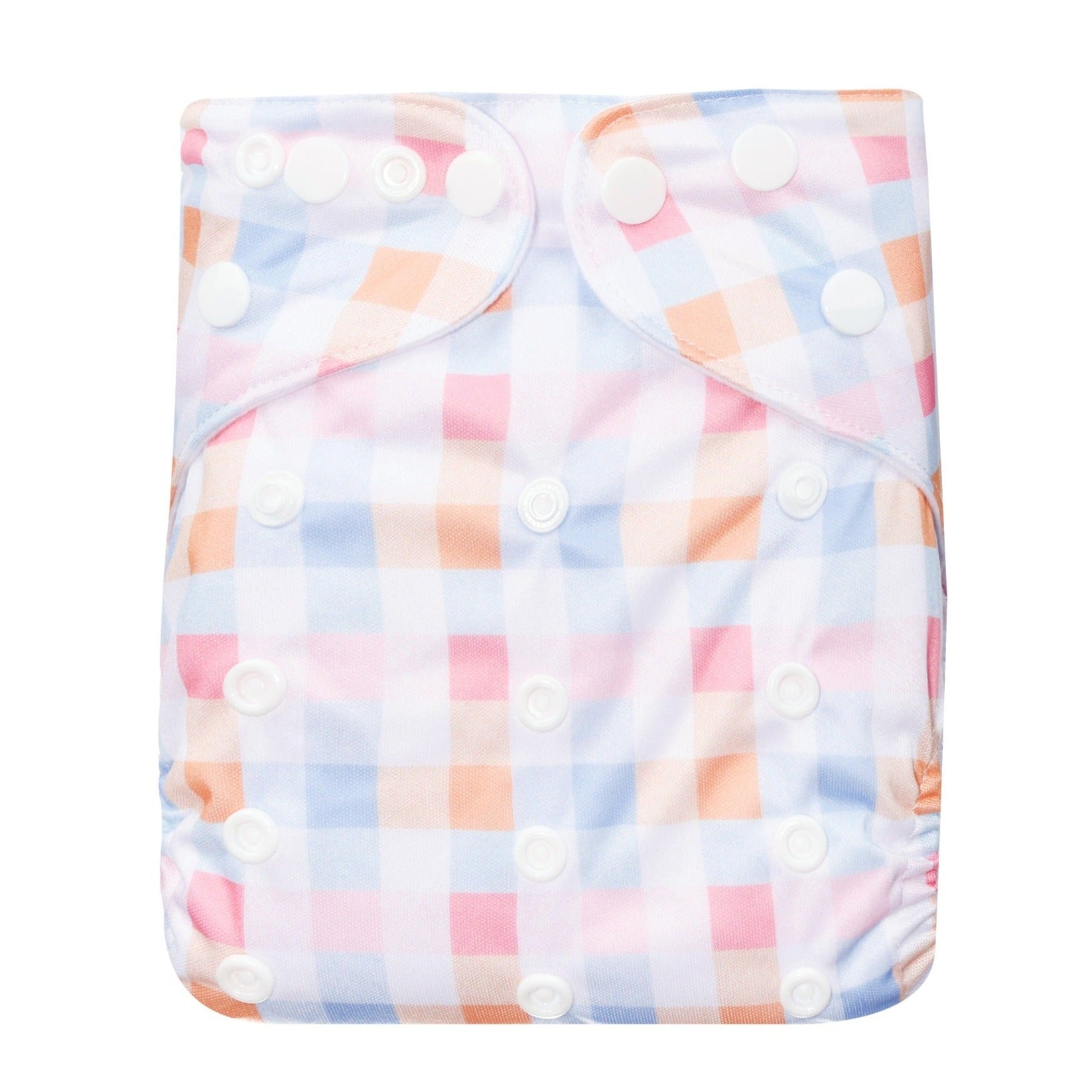 Bear & Moo Pastel Plaid Cloth Nappy | One Size Fits Most