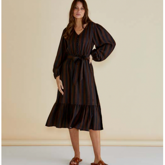 Melissa Dress | Chocolate Stripe