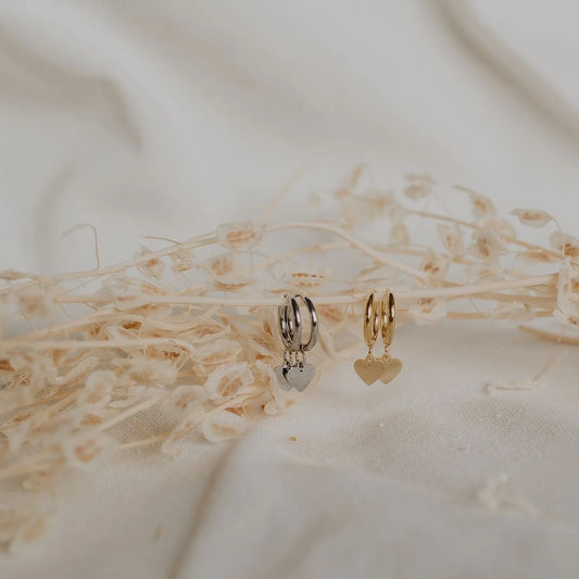 Katyb Jewellery Heart Hoop Earrings available at Bear & Moo