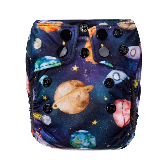 Bear & Moo Space Rockets Reusable Newborn Nappy