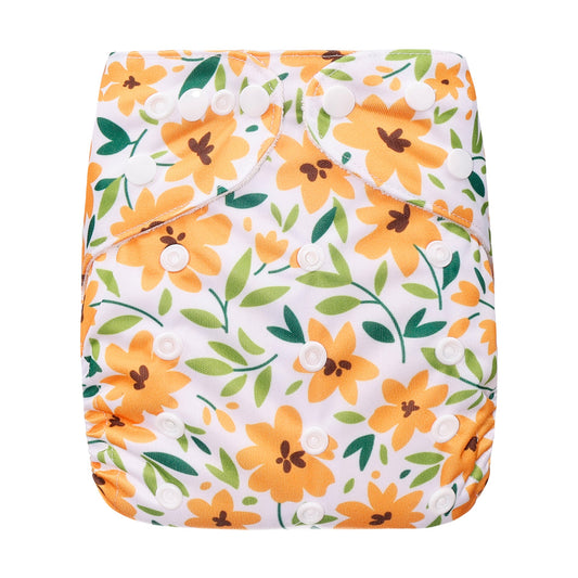 Bear & Moo Spring Flora Reusable Cloth Nappy | One Size Fits Most