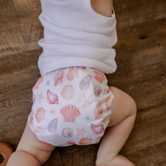 Sunset Seashells Cloth Nappy | One Size Fits Most