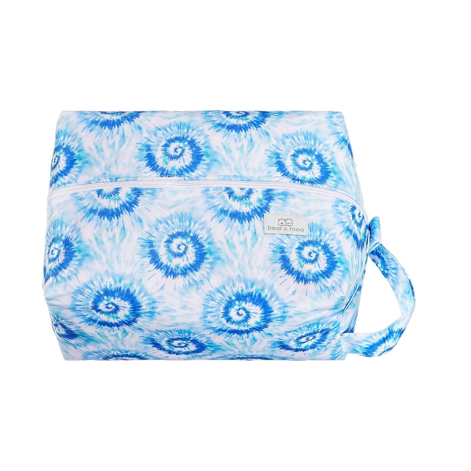 Bear & Moo Nappy Pod in Tie Dye Blues print