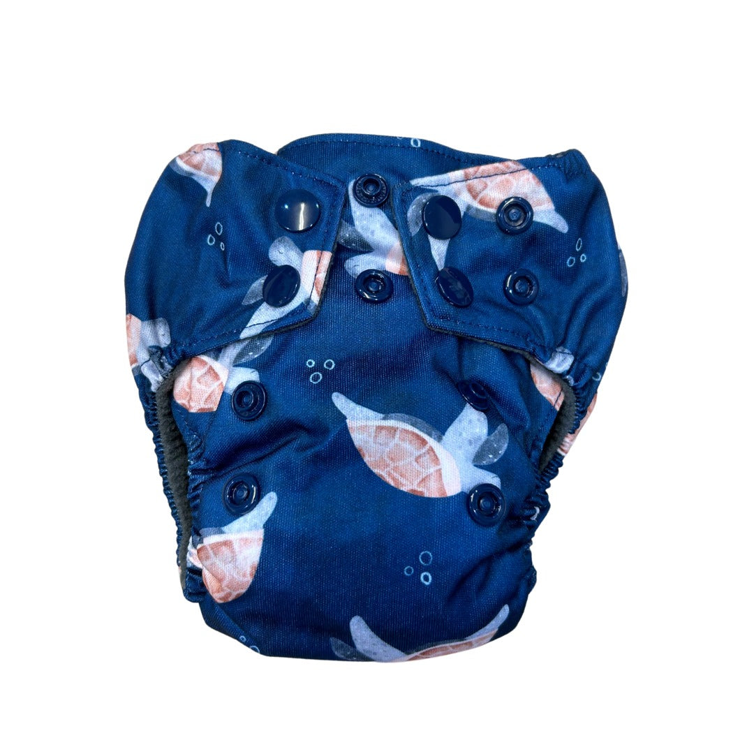 Bear & Moo Reusable Cloth Nappies | Tranquil Turtles Newborn Nappy