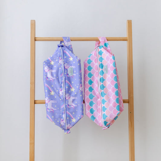 Bear & Moo Nappy Pod in Pastel Scales print