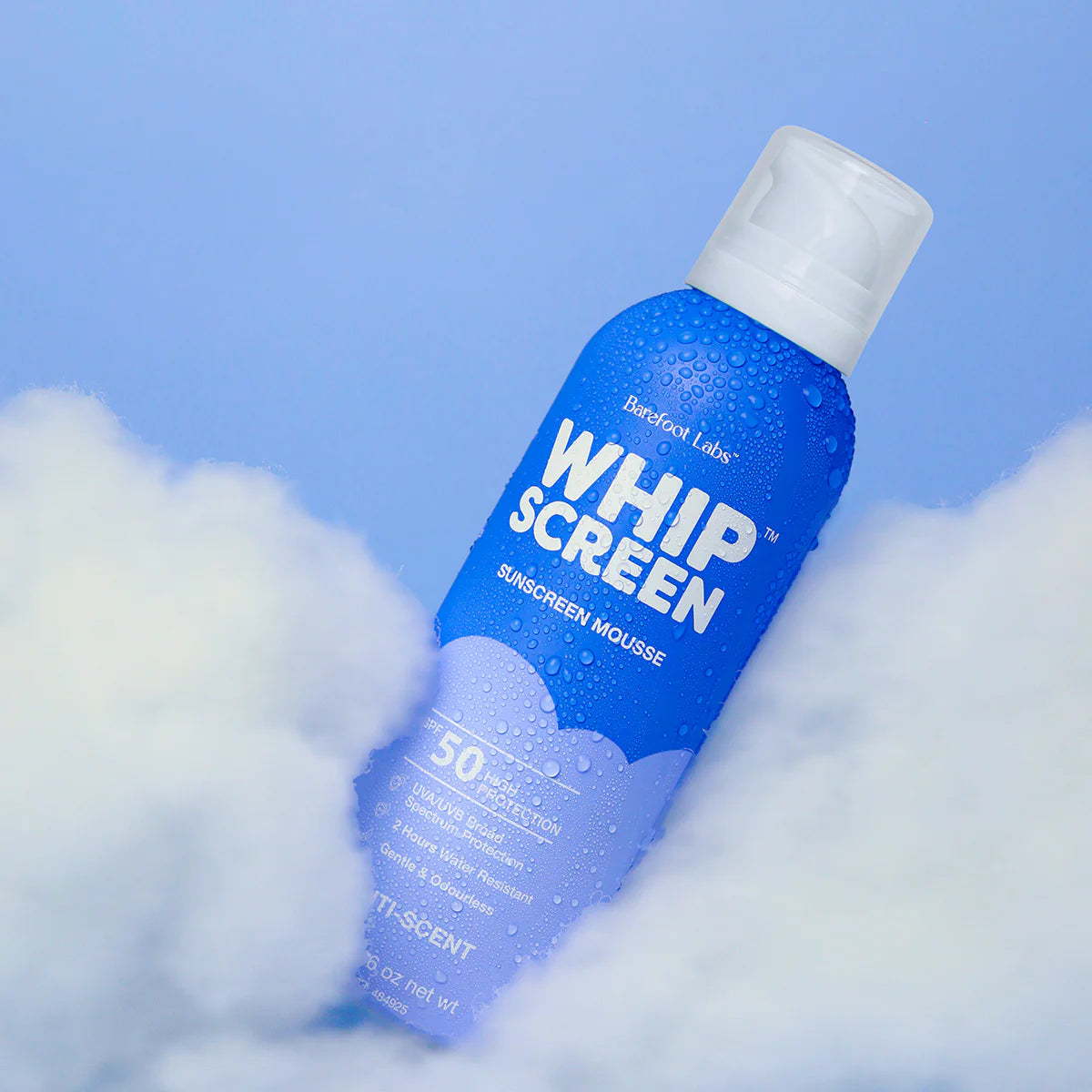 Barefoot Labs WhipScreen SPF50 | Anti-Scent Sunscreen Mousse available at Bear & Moo