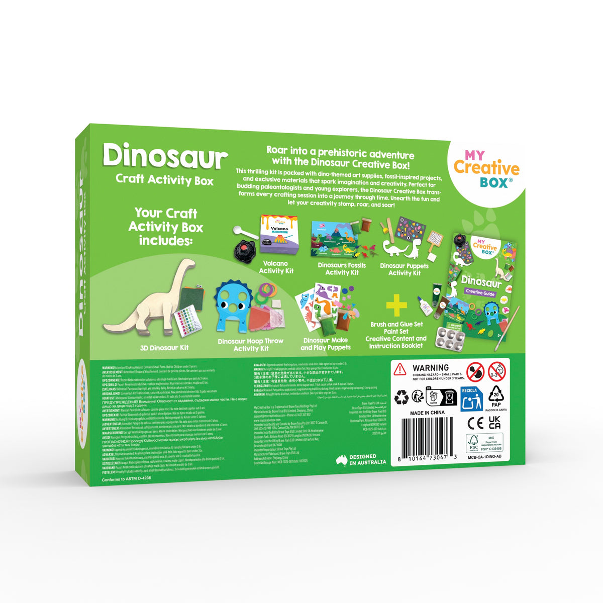 My Creative Box Dinosaur Craft and Activity Box, back of box