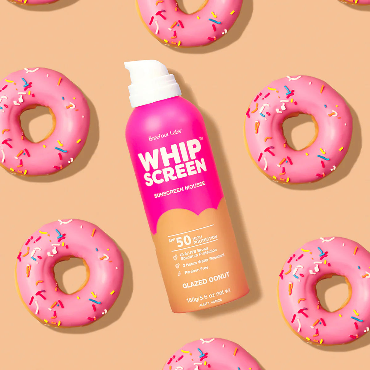 Barefoot Labs WhipScreen SPF50 | Glazed Donut Sunscreen Mousse available at Bear & Moo
