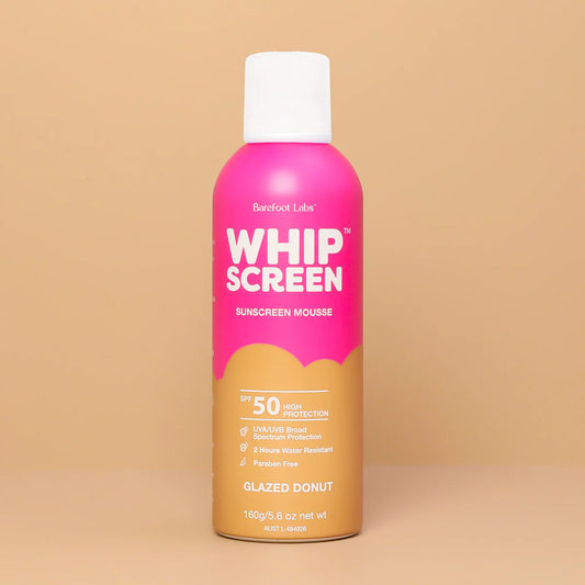 Barefoot Labs WhipScreen SPF50 | Glazed Donut Sunscreen Mousse available at Bear & Moo